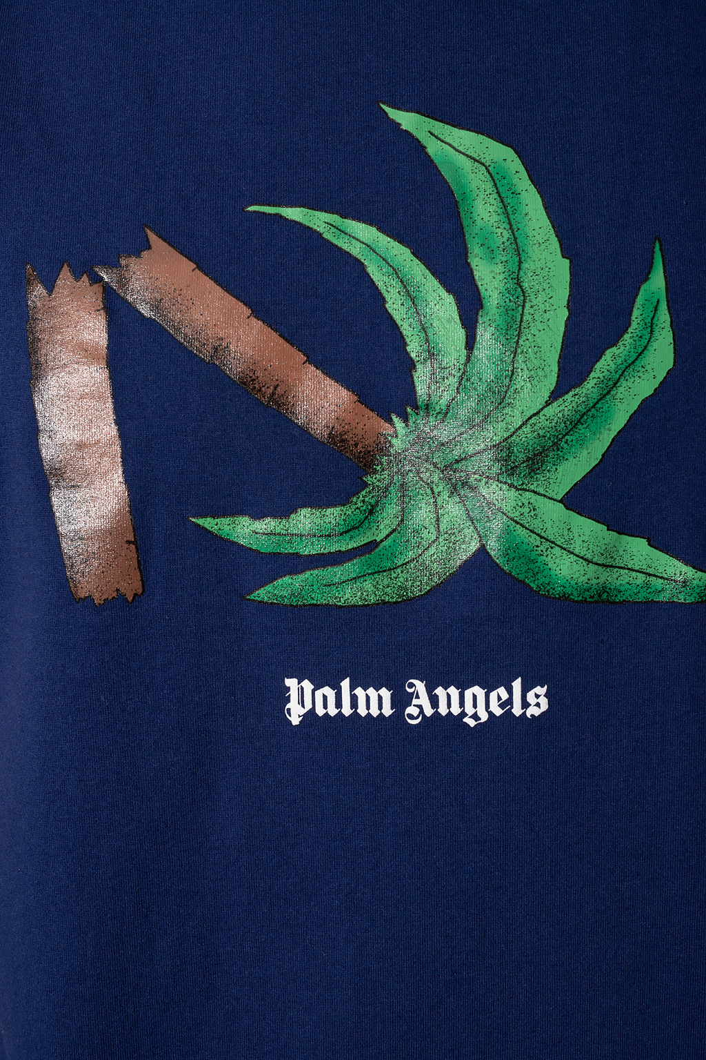 Navy blue Logo T - shirt Palm Angels - SchaferandweinerShops